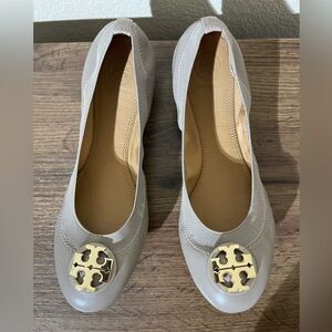 Tory Burch Taupe Leather Flats